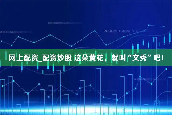 网上配资_配资炒股 这朵黄花，就叫“文秀”吧！